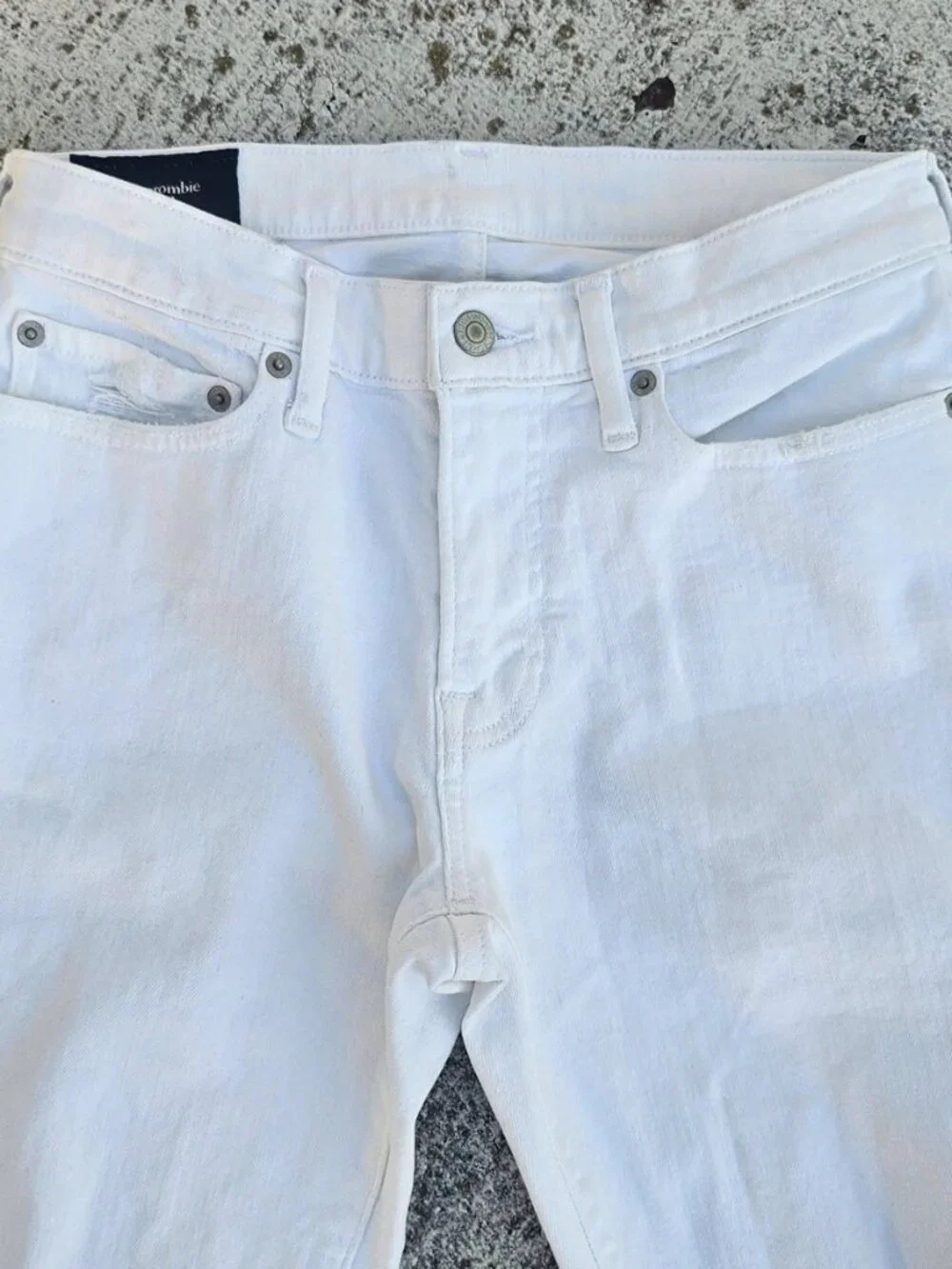 Abercrombie & Fitch Women Jeans White Denim Athletic Skinny Stretch Size 28W 30L - Picture 4 of 13